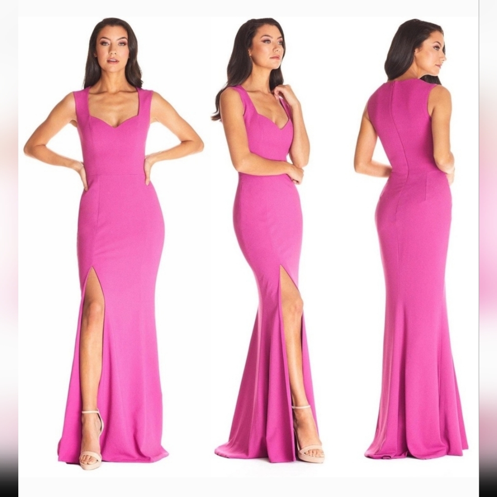 New Dress The Population Monroe Side‎ Slit Gown Hibiscus Size Large